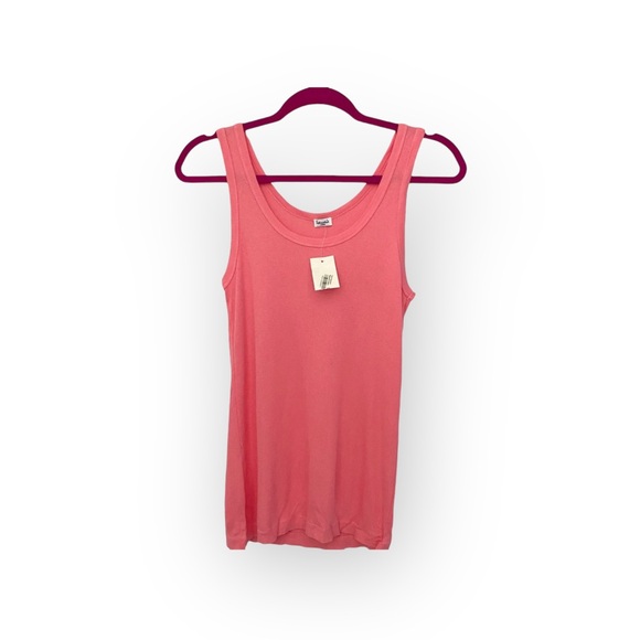 new Splendid ✶ Classic Micro Modal Ribbed Rib Tank Top ✶ Coral Hot Pink ✶ Large - Picture 3 of 16